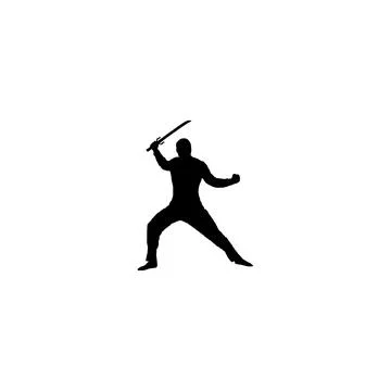 Ninja icon. Simple style ninja samurai poster background symbol. Ninja bran.. Stock Illustration