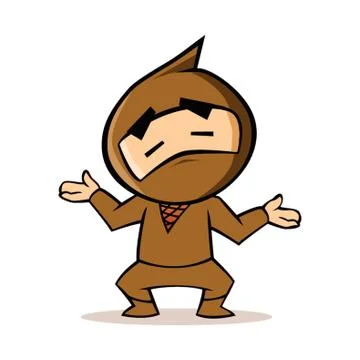 Ninja Looking Unsure Stock Illustration
