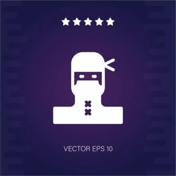 Ninja man vector icon Stock Illustration