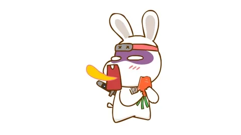 Ninja Rabbit Burping Heart Animation - White Background Stock Footage 282774293