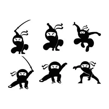 Ninja Samurai Warrior Fighter Character Cartoon Martial Art Weapon Shuriken Stock Illustration