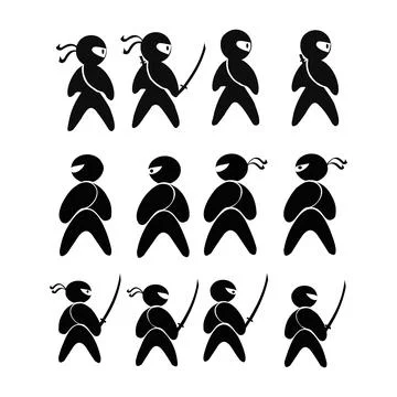 Ninja Samurai Warrior Fighter Character Stock Illustration