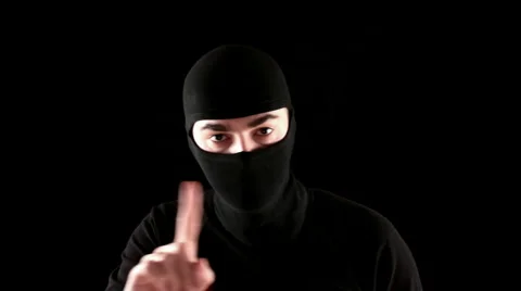 Ninja says no on black background Video stock 1059002