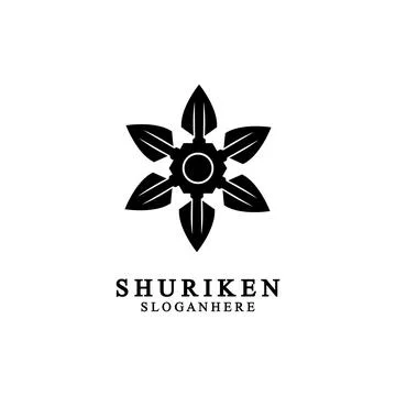 Ninja shuriken black solid icon modern design, isolated on white background.  Stockillustratie