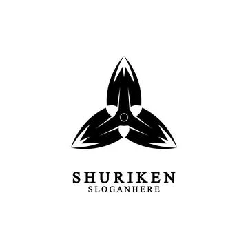 Ninja shuriken black solid icon modern design, isolated on white background.  Illustrazione stock