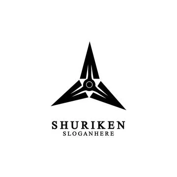 Ninja shuriken black solid icon modern design, isolated on white background.  스톡 일러스트