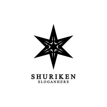 Ninja shuriken black solid icon modern design, isolated on white background.  Stock Illustration