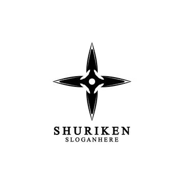 Ninja shuriken black solid icon modern design, isolated on white background.  イラスト素材