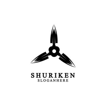 Ninja shuriken black solid icon modern design, isolated on white background.  스톡 일러스트