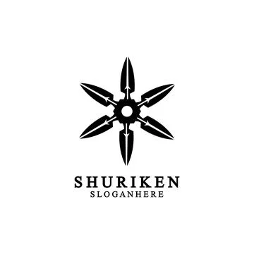 Ninja shuriken black solid icon modern design, isolated on white background.  스톡 일러스트