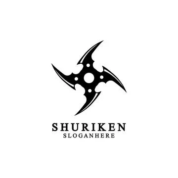 Ninja shuriken black solid icon modern design, isolated on white background.  스톡 일러스트