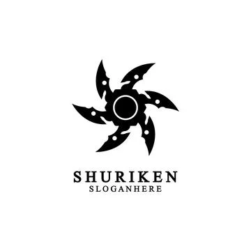 Ninja shuriken black solid icon modern design, isolated on white background.  イラスト素材