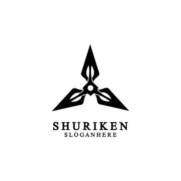 Ninja shuriken black solid icon modern design, isolated on white background.  イラスト素材