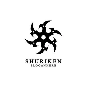 Ninja shuriken black solid icon modern design, isolated on white background.  イラスト素材
