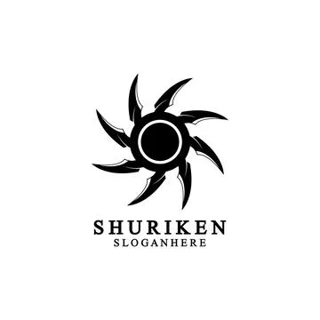 Ninja shuriken black solid icon modern design, isolated on white background.  Stock Illustration