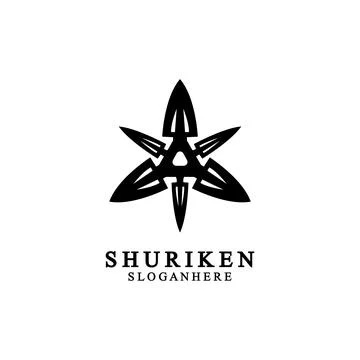 Ninja shuriken black solid icon modern design, isolated on white background.  Stockillustratie