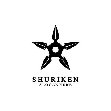 Ninja shuriken black solid icon modern design, isolated on white background.  Stockillustratie