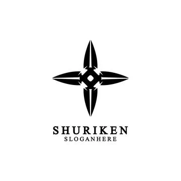 Ninja shuriken black solid icon modern design, isolated on white background.  스톡 일러스트