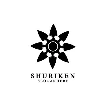 Ninja shuriken black solid icon modern design, isolated on white background.  스톡 일러스트