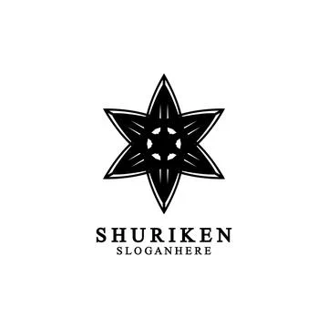 Ninja shuriken black solid icon modern design, isolated on white background.  스톡 일러스트