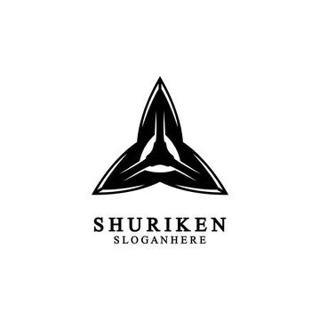 Ninja shuriken black solid icon modern design, isolated on white background.  Stock Illustration