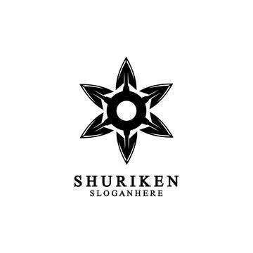 Ninja shuriken black solid icon modern design, isolated on white background.  Stock Illustration