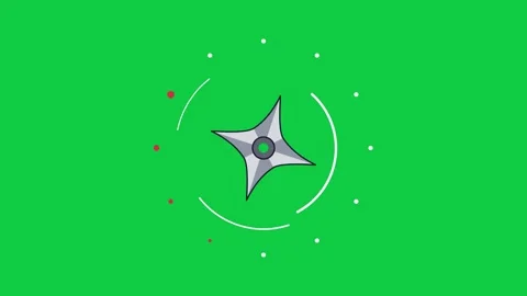 Ninja shuriken spinning loading animation with dot spinner Stock Footage 348279986