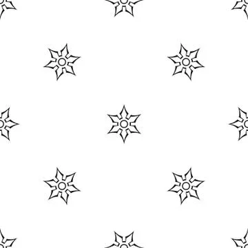 Ninja shuriken star weapon pattern seamless black Stock Illustration