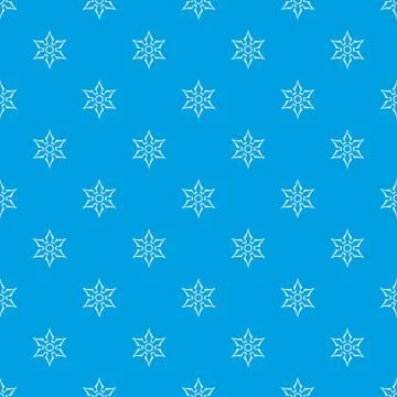 Ninja shuriken star weapon pattern seamless blue Stock Illustration