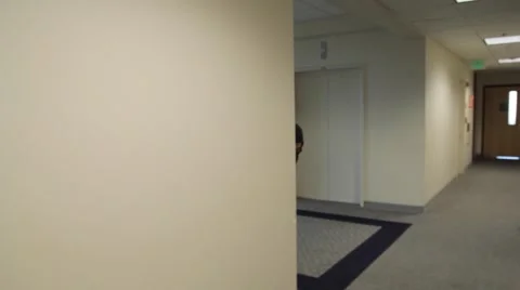 Ninja Sneaking Through A Hallway Stock-Footage 60735743