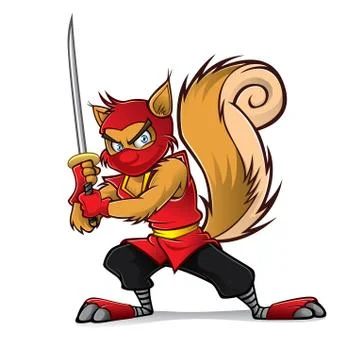 Ninja squirrel 스톡 일러스트