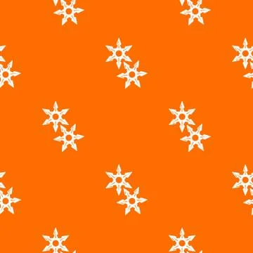 Ninja stars pattern vector orange Stock Illustration