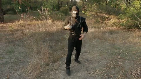 Ninja with sword Stock Footage 18192467