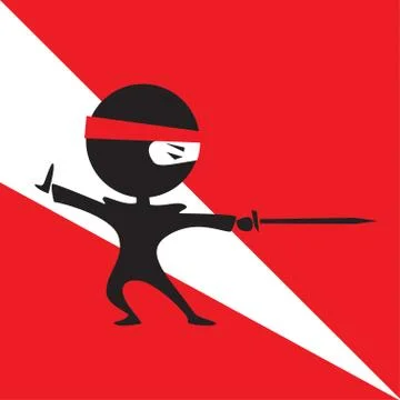 Ninja with a sword Stock Illustration