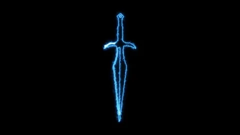 Ninja Warrior Dagger Neon Animation 4K Stock Footage 251676106