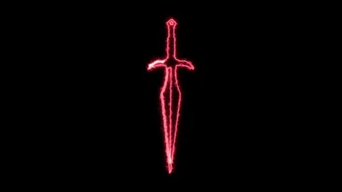 Ninja Warrior Dagger Neon Animation 4K Stock Footage 251676107