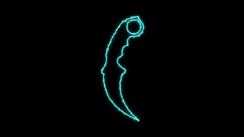 Ninja Warrior Dagger Neon Animation Stock Footage 251676122