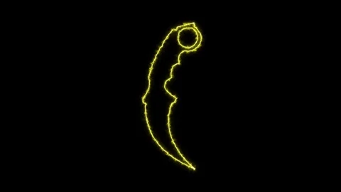 Ninja Warrior Dagger Neon Animation Stock Footage 251676125