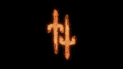 Ninja Warrior Dagger Neon Animation 4K Stock Footage 251676222