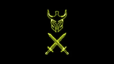 Ninja Warrior Dagger Neon Animation 4K Stock-Footage 251676223