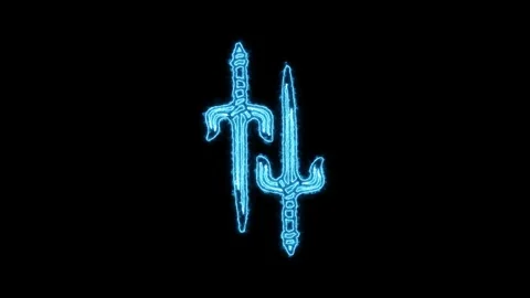 Ninja Warrior Dagger Neon Animation 4K Stock-Footage 251676228