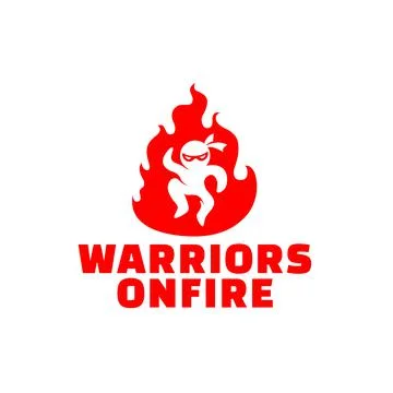 Ninja Warrior On Fire Logo Stock Illustration
