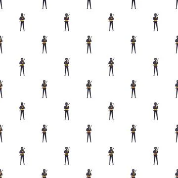 Ninja warrior holding sword seamless pattern background イラスト素材