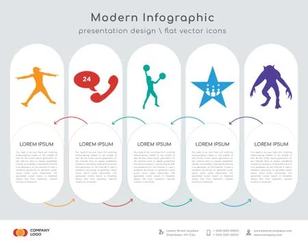 Ninja warrior infographics design Stock Illustration