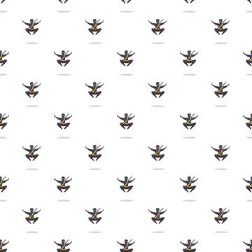 Ninja warrior jumping action seamless pattern Stock Illustration