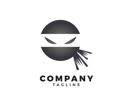 Ninja Warrior Logo Design Vector Template Stock Illustration