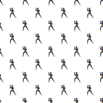 Ninja warrior training seamless pattern design Stock Illustration