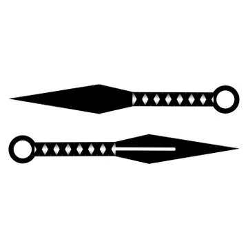 Ninja Weapon Kunai Throwing Knife isolated on white background. Stock Illustration