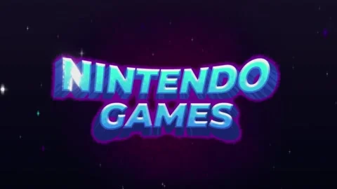 Nintendo games colorful pixel retro title animation, gaming style Stock Footage
