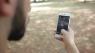 Nintendo Pokemon Go Augmented Reality Smartphone. Stock Footage